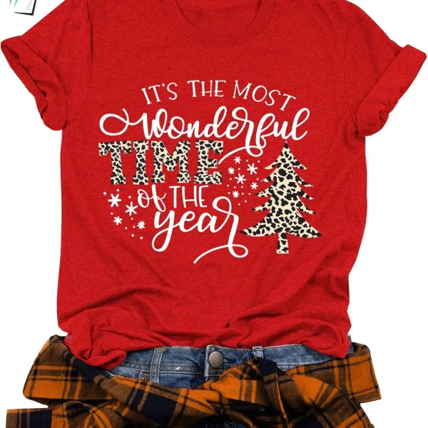 Merry Christmas Red Buffalo Plaid Christmas Tree T Shirt