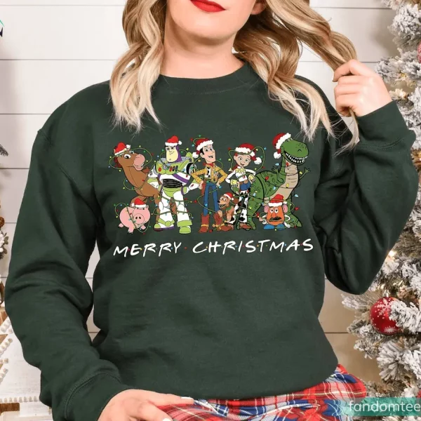 Merry Christmas Toy Story Christmas Shirt Funny Disney Friends Graphics Tee