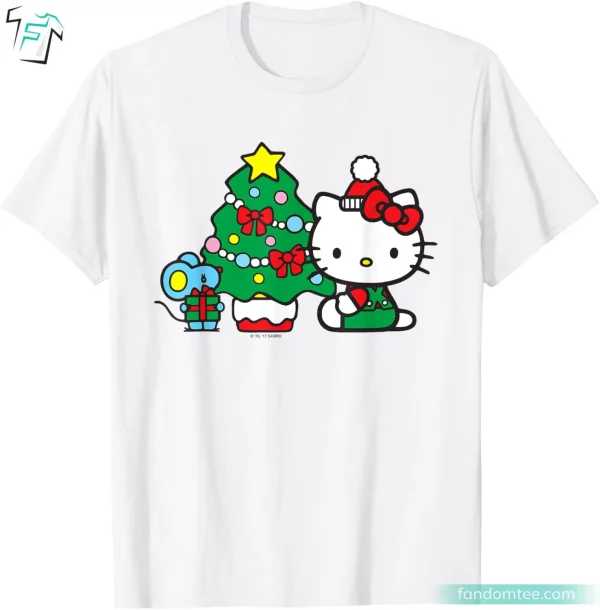 Merry Christmas Tree Cute Hello Kitty Shirt