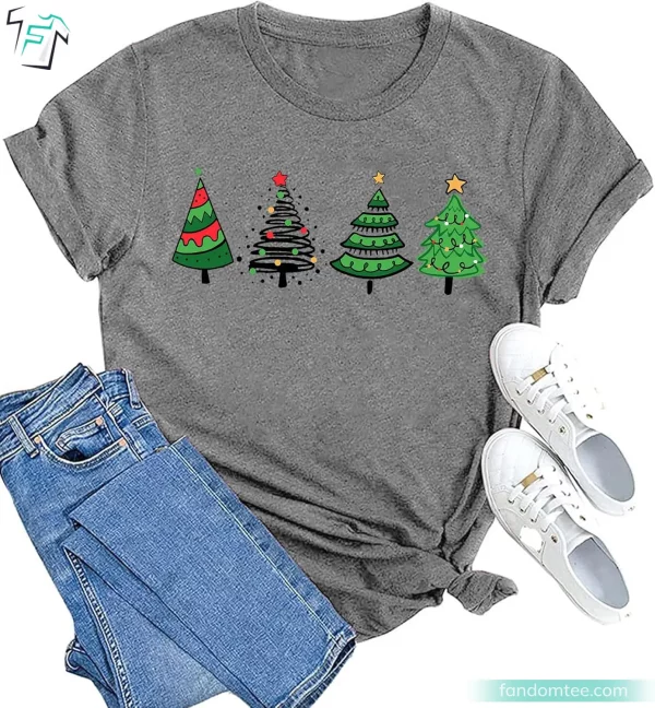 Merry Xmas Holiday Christmas Tree Tee Shirts