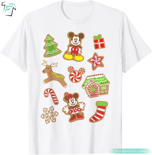 Mickey And Minnie Christmas Gingerbread Cookies Disney Xmas Shirts