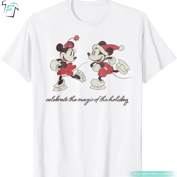 Mickey And Minnie The Magic Of The Holiday Christmas Disney Shirt Women Men Adults