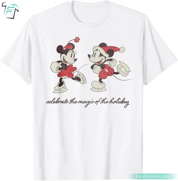 Mickey And Minnie The Magic Of The Holiday Christmas Disney Shirt Women Men Adults