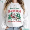 Mickey Minnie Santa 2024 Christmas Disney Sweatshirt Funny Main Street Sleigh Rides Graphic Tee 2