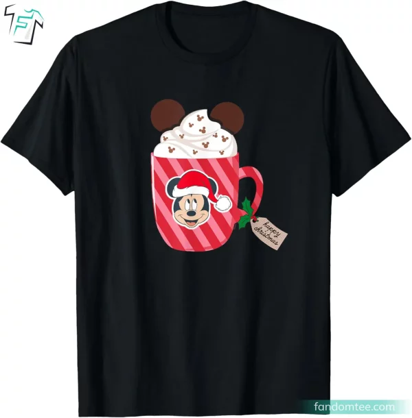 Mickey Mouse Happy Christmas Hot Chocolate Disney Christmas Mens Shirt