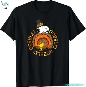 Peanuts Snoopy and Woodstock Thanksgiving Gobble Gobble Gobble Shirt