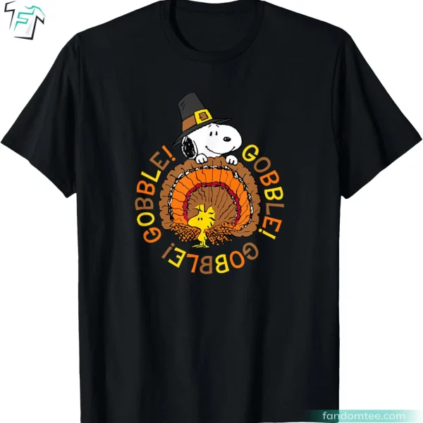 Peanuts Snoopy and Woodstock Thanksgiving Gobble Gobble Gobble Shirt