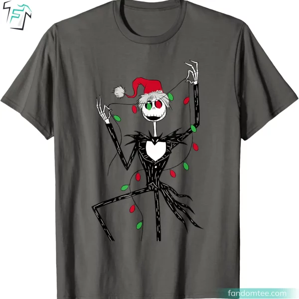 Red Hat Santa Jack Skellington Shirt Women Men Adults