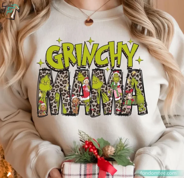 Retro Leopard Mama Grinch Sweatshirt