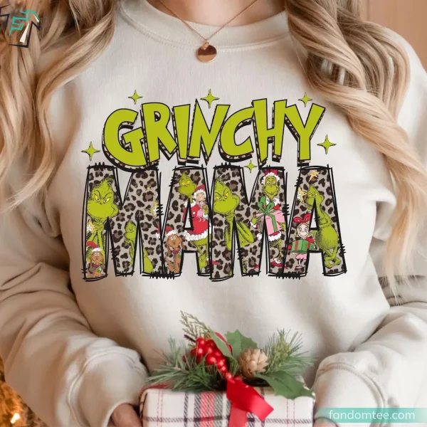 Retro Leopard Mama Grinch Sweatshirt