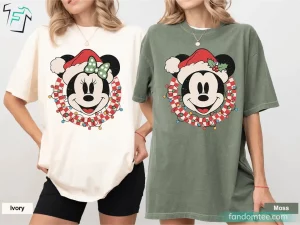 Retro Mickey Minnie Checkered Couple Funny Disney Christmas T Shirts 2