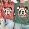 Retro Mickey Minnie Checkered Couple Funny Disney Christmas T Shirts 3