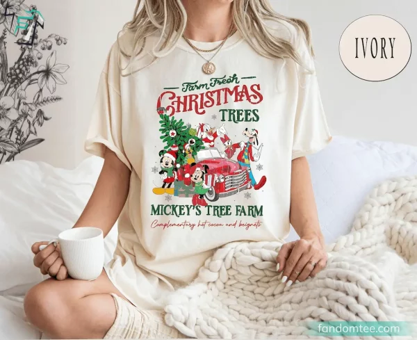 Retro Mickey’s Tree Farm Disney Christmas Shirts For Men Women