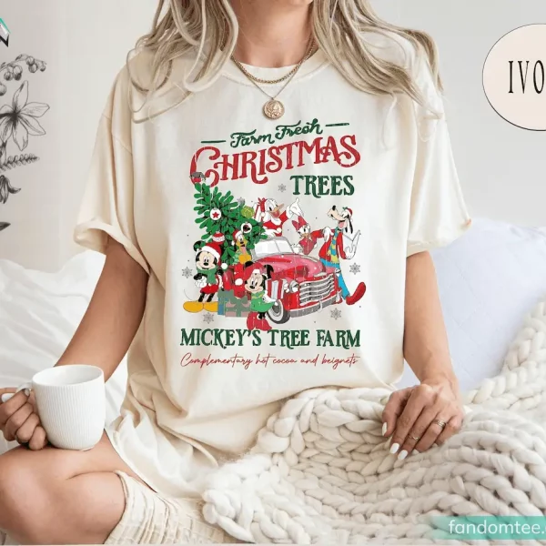 Retro Mickey’s Tree Farm Disney Christmas Shirts For Men Women