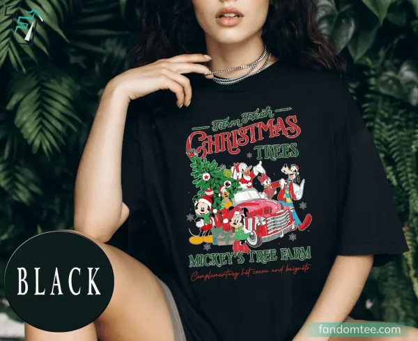 Retro Mickey’s Tree Farm Disney Christmas Shirts For Men Women