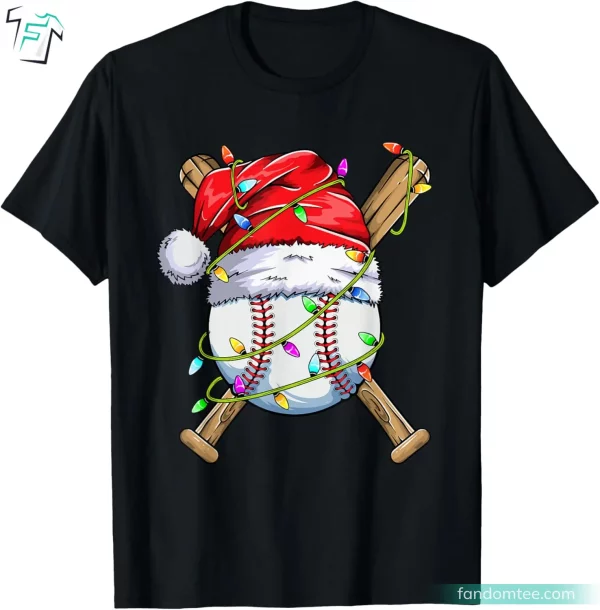 Santa Baseball Player Christmas Family Shirts