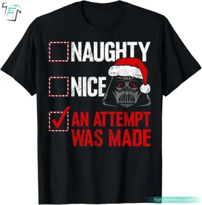 Star Wars Christmas Sweater Darth Vader Naughty or Nice Checklist T Shirt