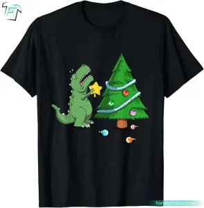 Struggle Is Real Xmas Tree Star Christmas Dinosaur T Shirt