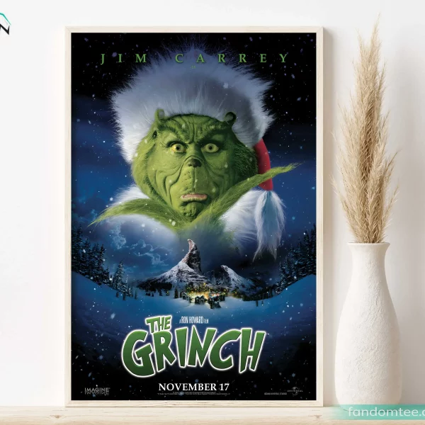 The Grinch Film Poster Vintage Christmas Wall Art