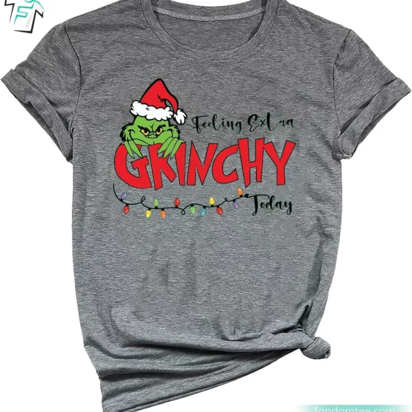 Tis The Season Christmas Tree Santa Cute Xmas Grinchy Shirt