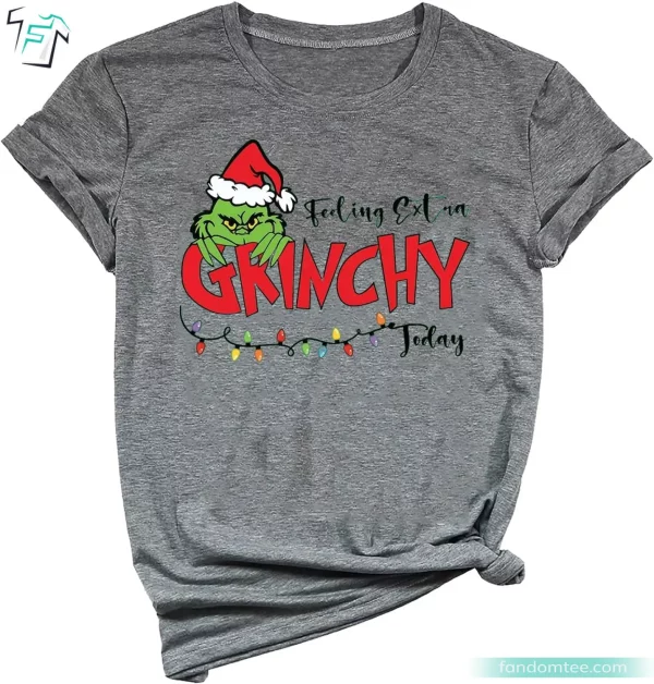 Tis The Season Christmas Tree Santa Cute Xmas Grinchy Shirt