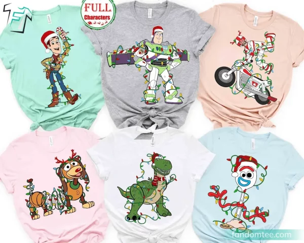 Toy Story Group Christmas Lights Funny Disney Christmas Shirts For Family