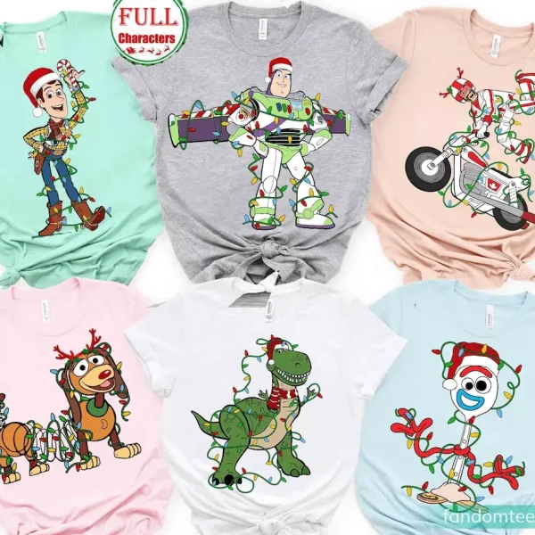 Toy Story Group Christmas Lights Funny Disney Christmas Shirts For Family