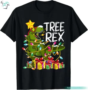 Tree Rex Dinosaur Christmas Tree Shirts Funny Dino Lovers Graphic Tee