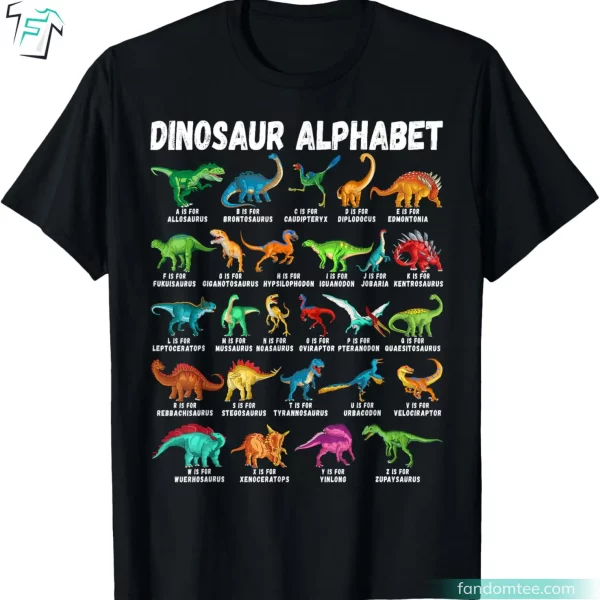 Types Of Alphabet Dinosaur Funny Family Christmas Shirts