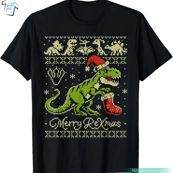 Vintage Dinosaur Shirt Funny Dinosaur Ugly Christmas Sweater