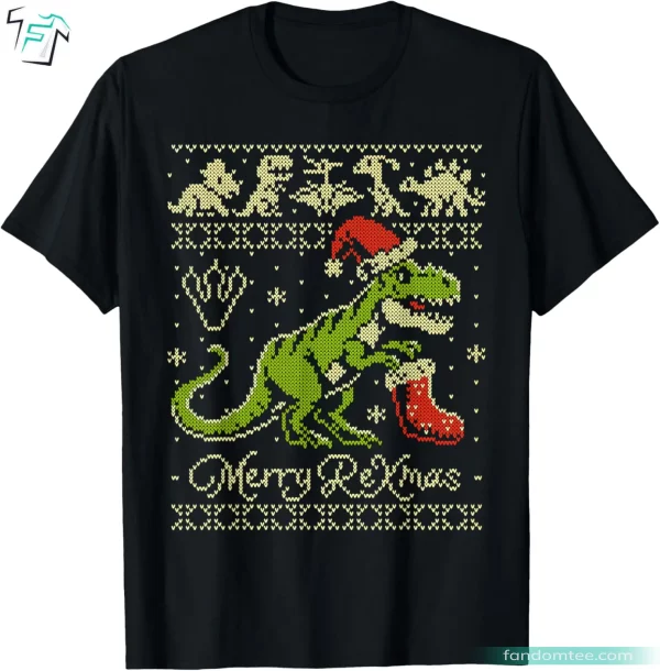 Vintage Dinosaur Shirt Funny Dinosaur Ugly Christmas Sweater