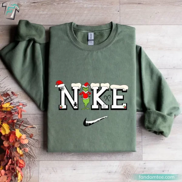 Vintage Nike Grinch Sweater Funny Christmas Graphic Tee For Grinch Lover