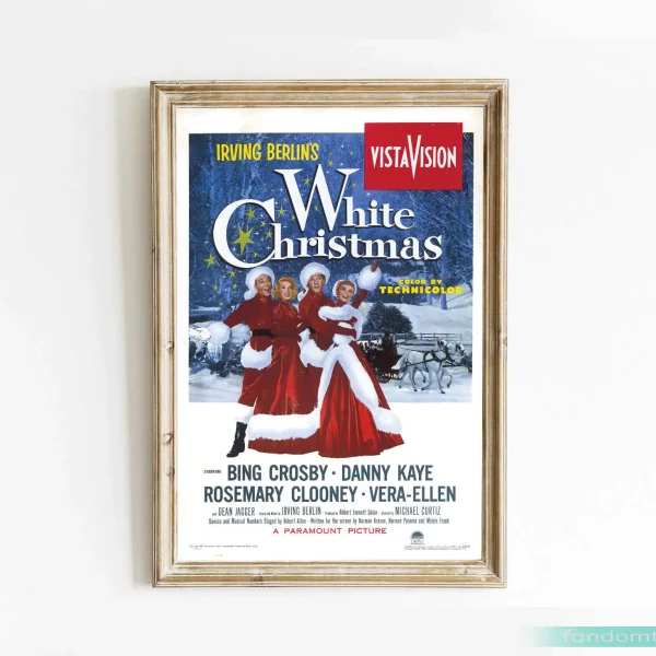 White Christmas Movie Poster Retro Christmas Wall Art Decoration